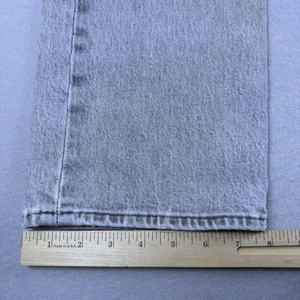 Levis 501 Jeans Mens 35x34 (32) Gray Denim Button Fly Classic Original Straight
